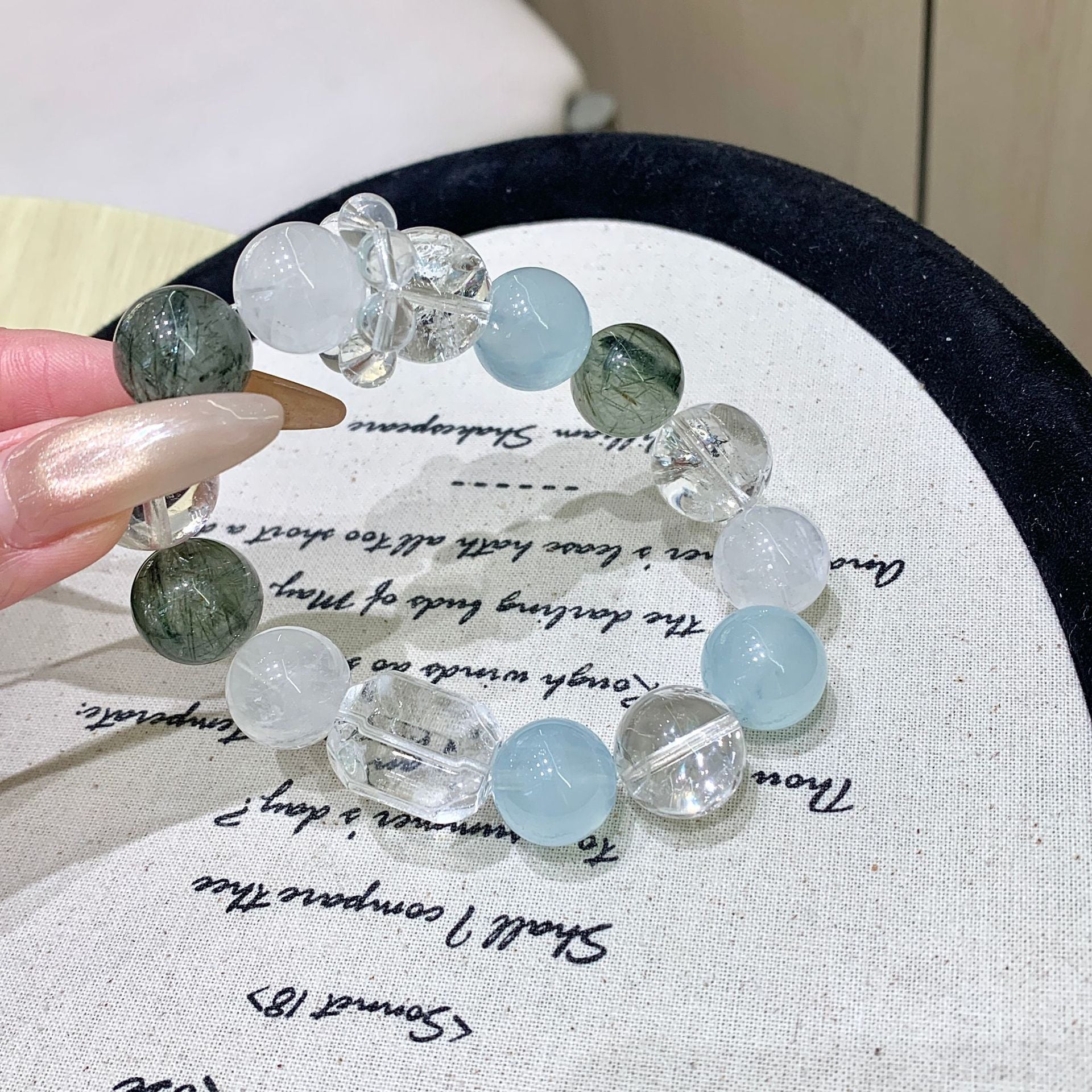 Natural Aquamarine Bracelet Original Design Natural Crystal Bracelet Wholesale Jewelry Accessories Factory Bracelet diy
