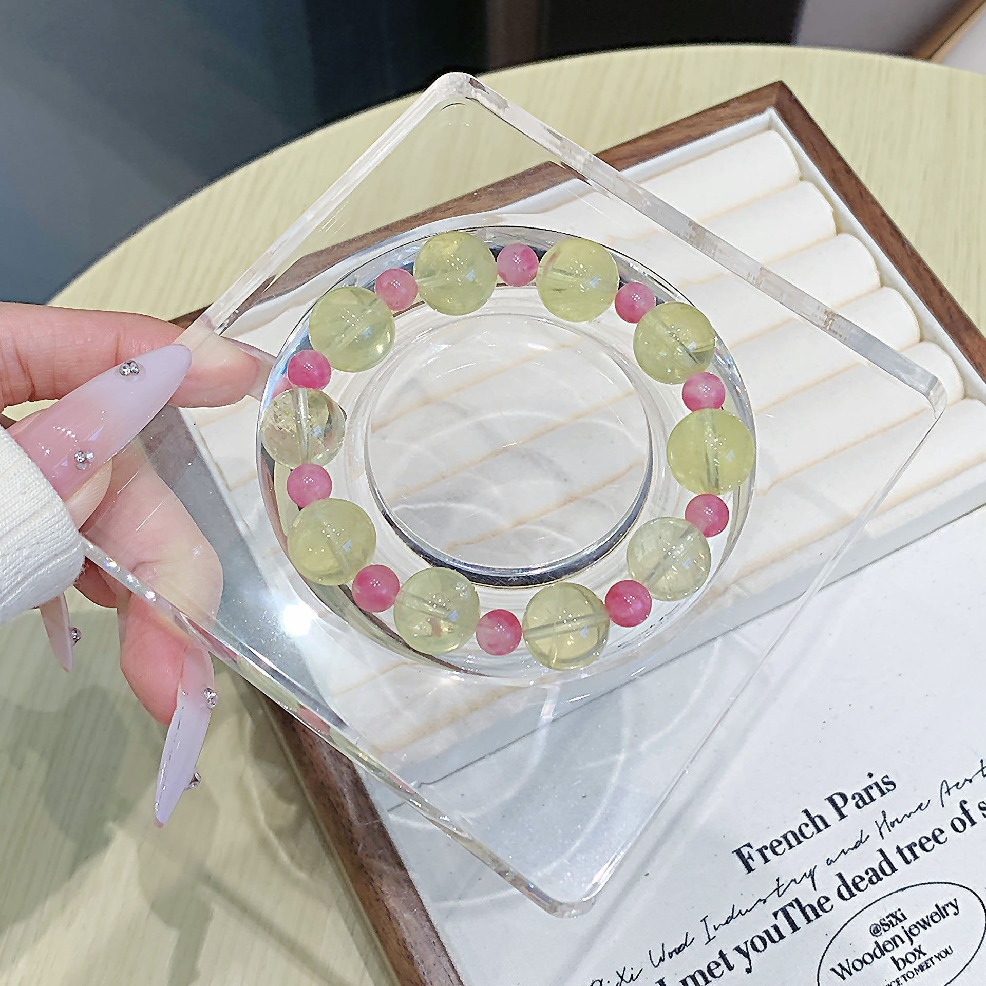 Red Rose Beads Loose Beads DIY Crystal Jewelry Natural Bracelet for Women Wholesale Cross-Border Hot Item Live Exclusive