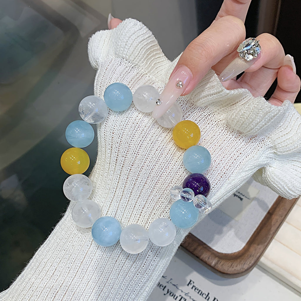 Duobao Natural Crystal Bracelet TikTok Xiaohongshu Direct Hot-Selling Crystal Chain Jewelry Aquamarine Crystal Bracelet