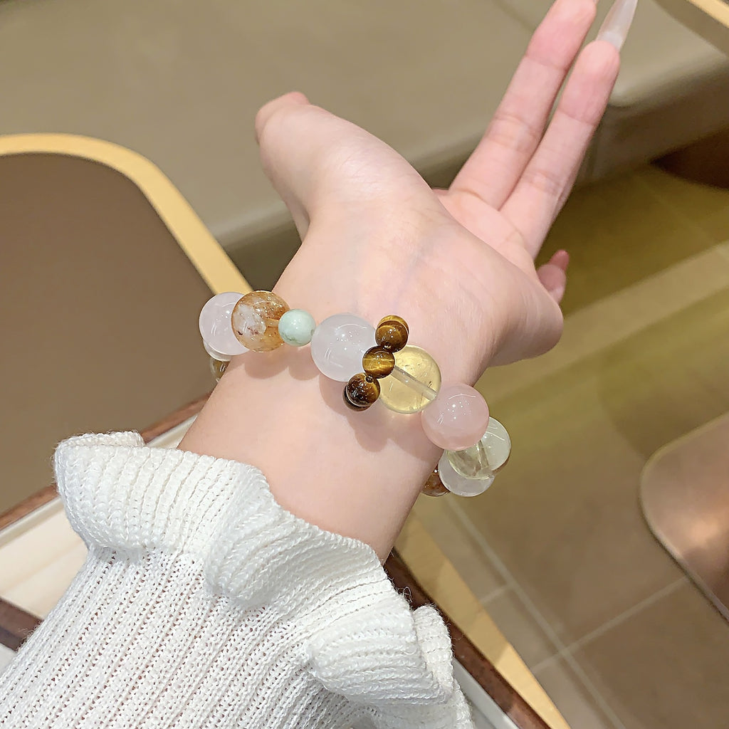 Natural Multi-Gemstone Crystal Bracelet Natural Crystal Bracelet Jewelry White Ghost Bracelet Fashion Original Design