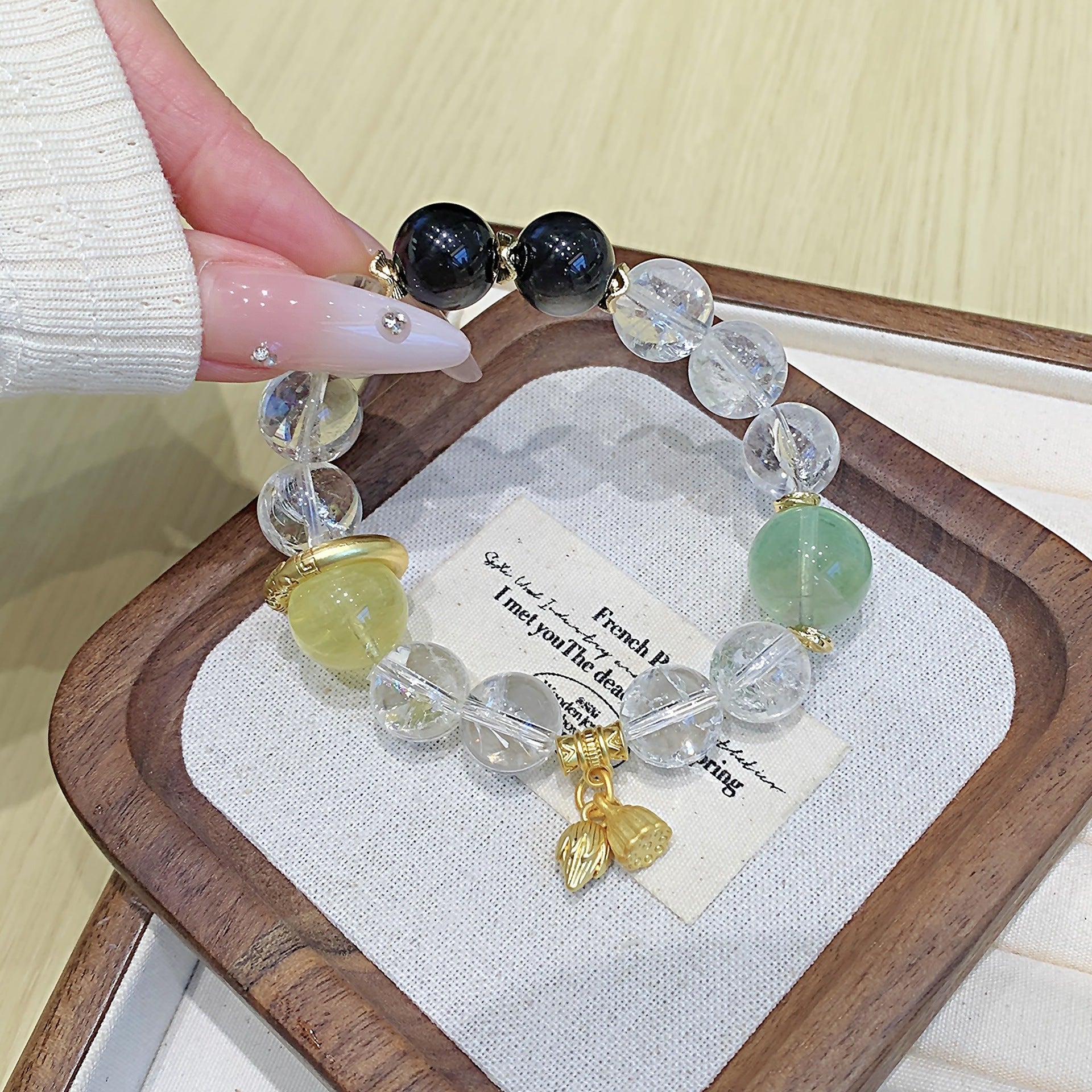 Natural White Assai White Crystal Bracelet Beaded Bracelet diy Natural Crystal Hot-Selling Jewelry Jewelry Crystal Factory