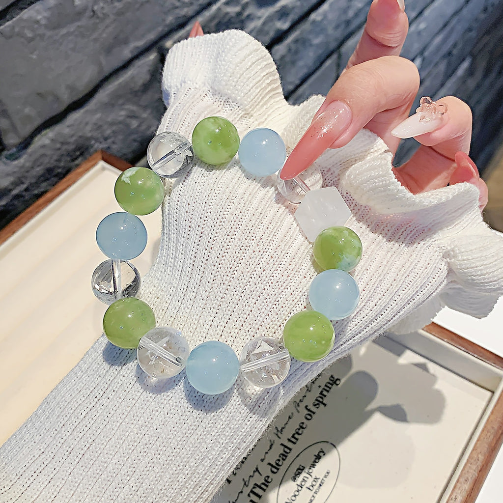 Natural Aquamarine Single Loop Bracelet Fashion Bracelet Original Design for Women Ketang Wholesale Jewelry Crystal Bracelets