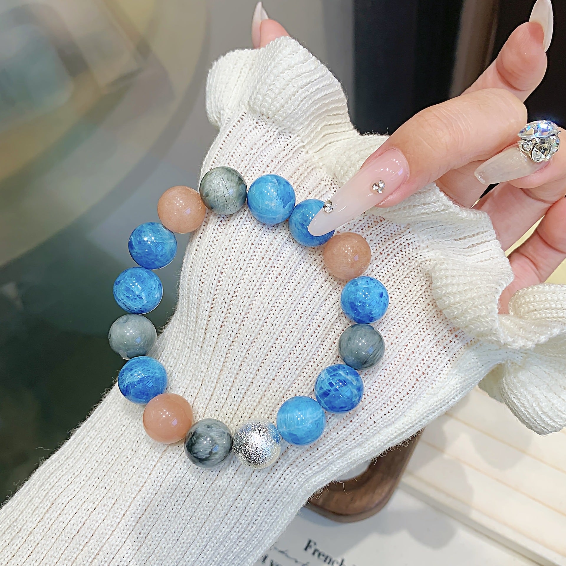 New Chinese Style Retro Sea Grain Stone Bracelet Niche Design Cool Style for Women Exquisite Ancient Style Fashion Crystal Bracelet