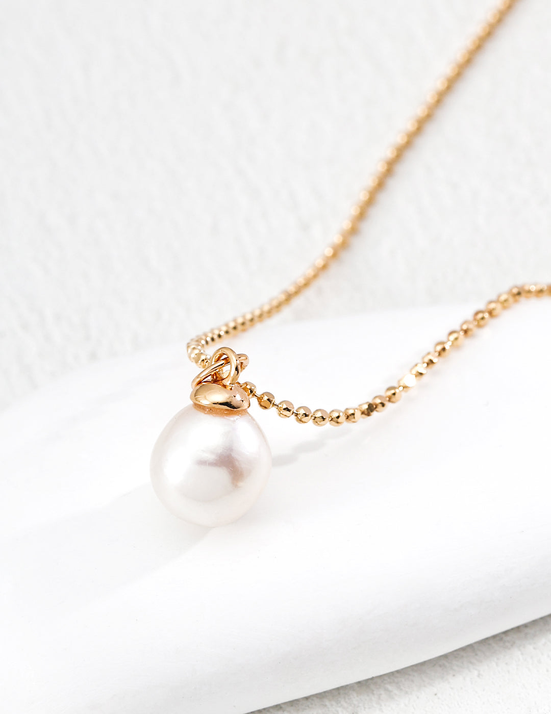 S925 Sterling Silver Simple Natural Pearl Necklace