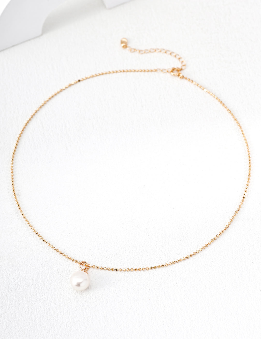 S925 Sterling Silver Simple Natural Pearl Necklace